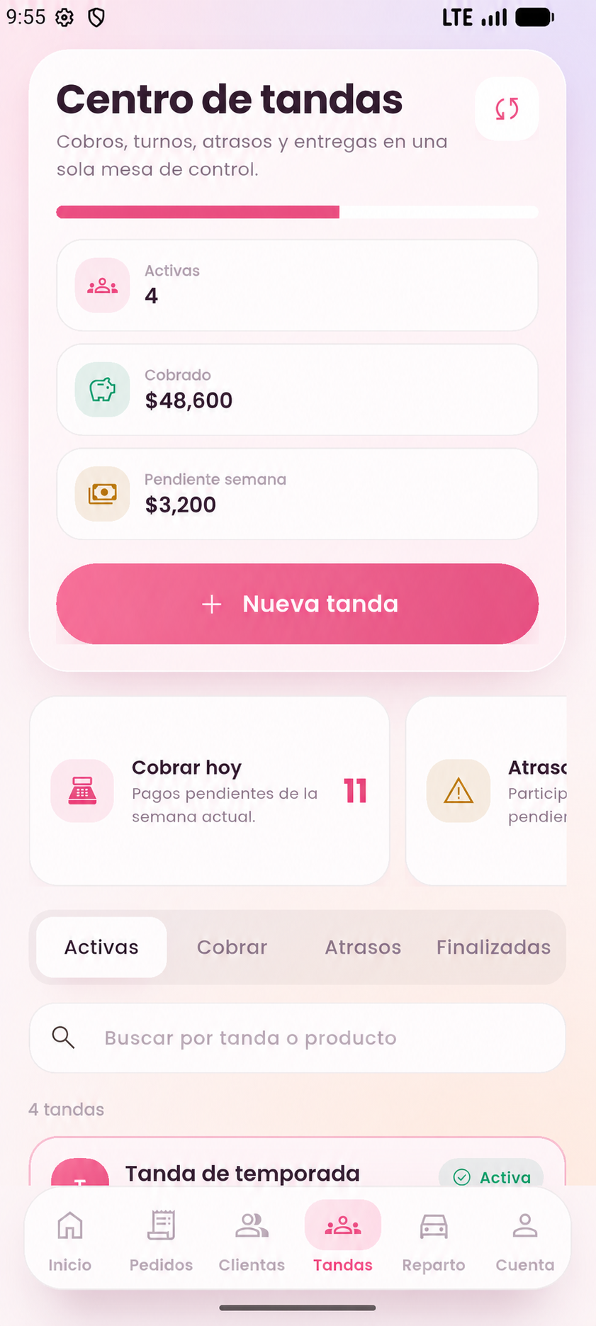 Centro de tandas de Neni's App